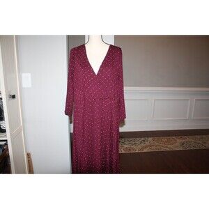 Torrid Dress Adorable Dot Print Burgundy - Size 2 (2X)